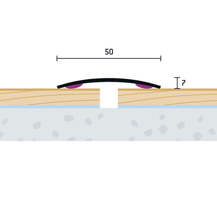 100×6,5 mm | Prechodový profil samolepiaci