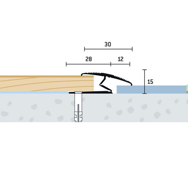 30×20 mm | Prechodový flexi profil vŕtaný