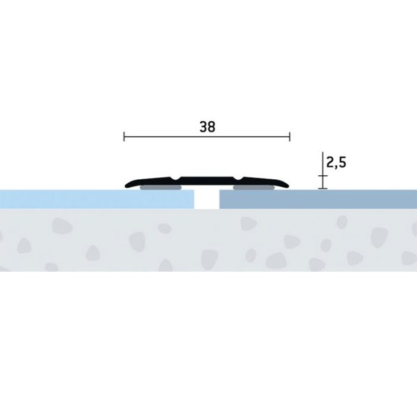 38×2,5 mm | Prechodový profil samolepiaci
