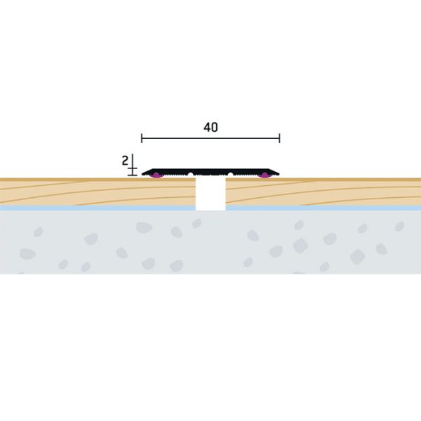 713_pp-40x2-s-1 40×2 mm | Prechodový profil samolepiaci