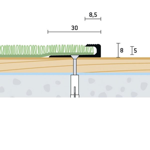 779_up-30x8x5-v-1 30x8x5 mm | Ukončovací profil vŕtaný