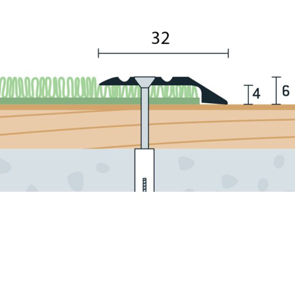 815_up-32x6x4-v-1 32x6x4 mm | Ukončovací profil vŕtaný