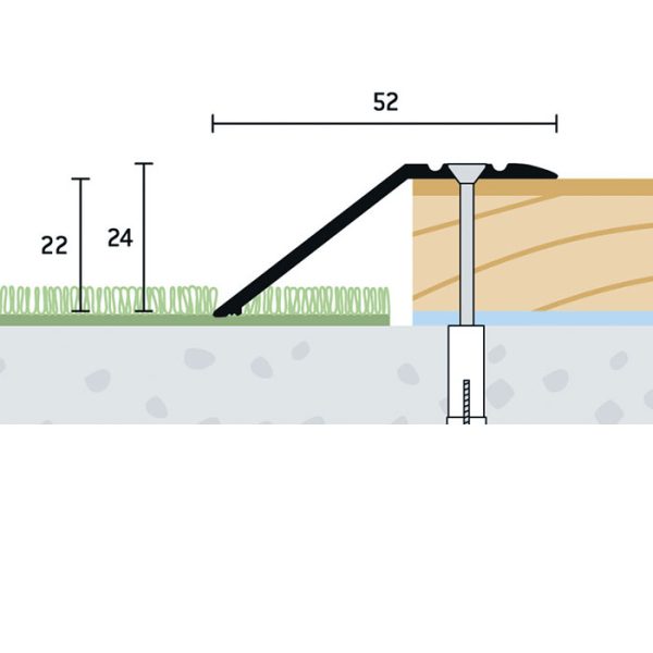 52x24x22 mm | Ukončovací profil vŕtaný
