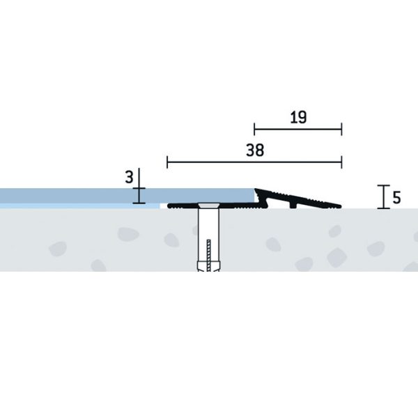 869_up-38x5x3-v-1 38x5x3 mm | Ukončovací profil vŕtaný