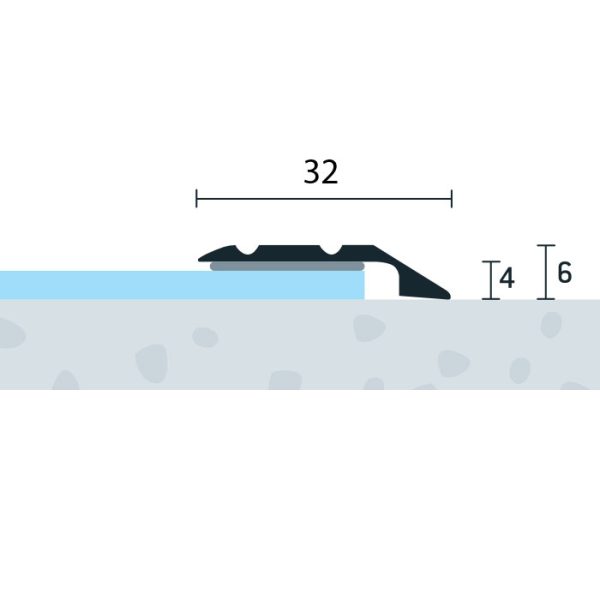 32x6x4 mm | Ukončovací profil samolepiaci